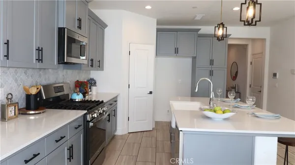 a living room with furniture