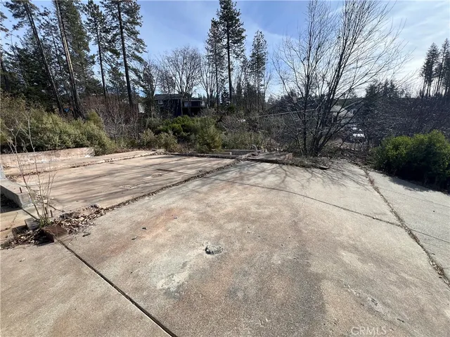a view of a yard with trees