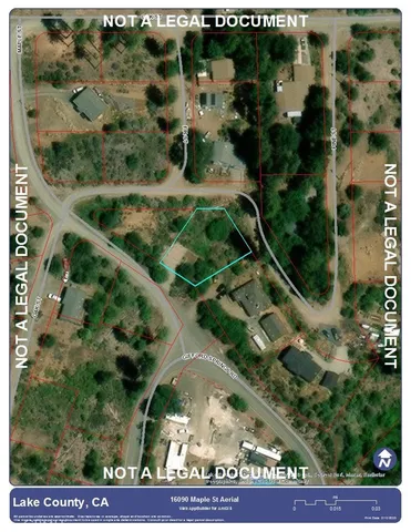 an aerial view of a yard