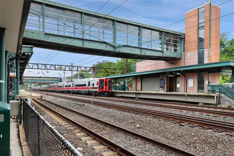 a view of a building with a street