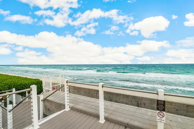 a view of a terrace with seating space