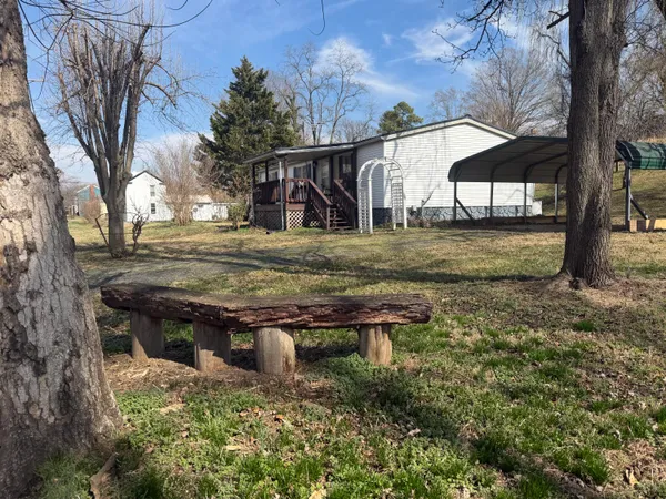 a view of a backyard with plants