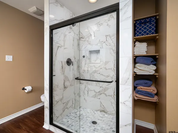 a bathroom with a shower