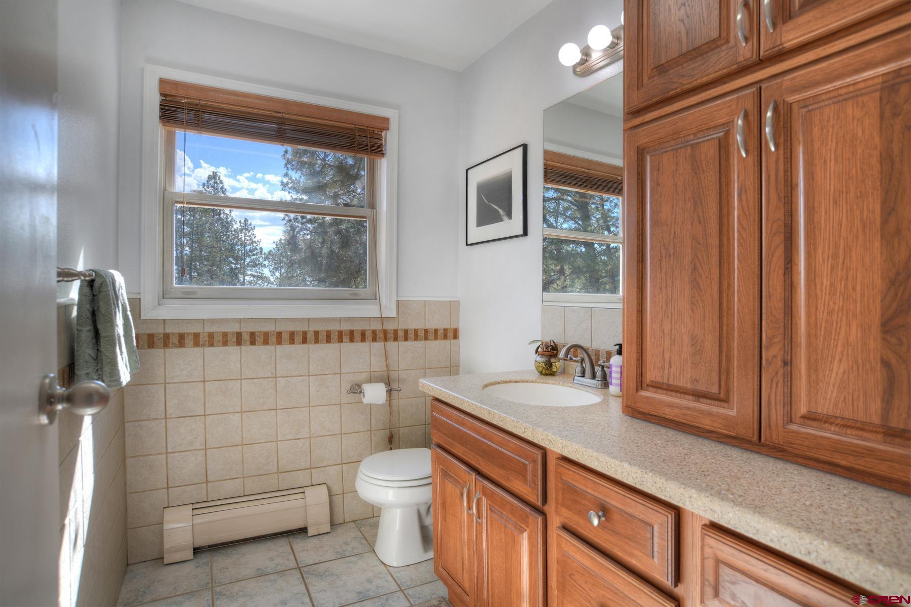 1172 Ridge Road Durango, CO 81303 - Photo 34 of 43 a bathroom with a sink a toilet and shower