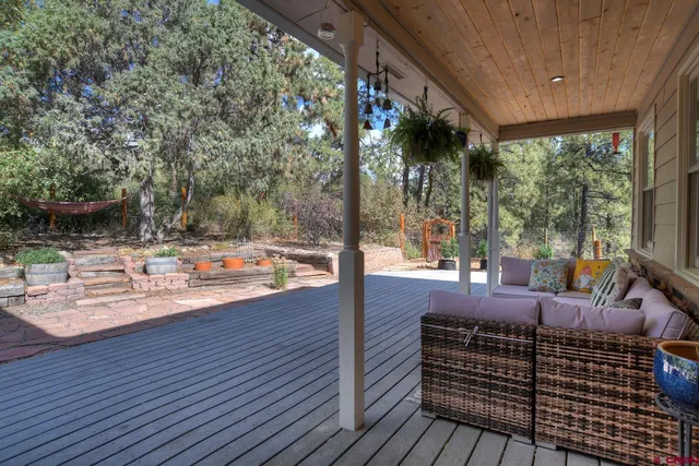 a outdoor view with a sitting space