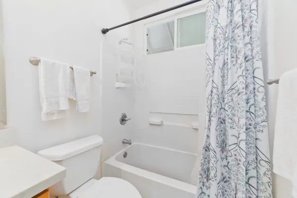 a bathroom with a toilet and a bathtub