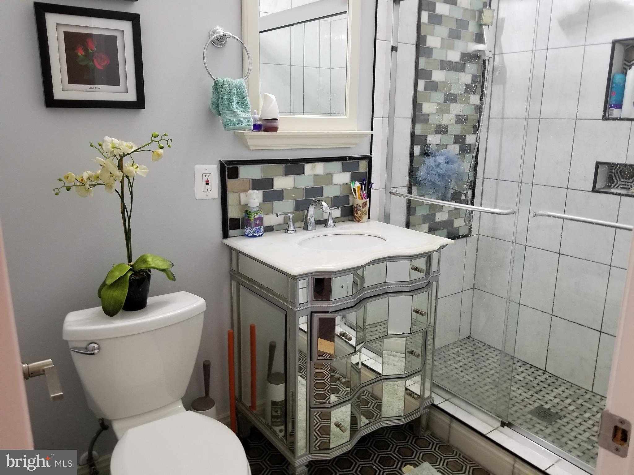 6218 Apache Street Springfield, VA 22150 - Photo 22 of 30 a bathroom with a sink toilet and shower