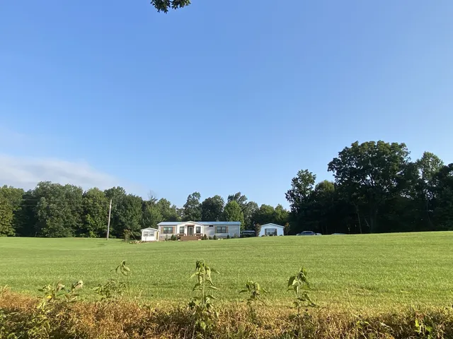 a big yard with lots of green space and trees