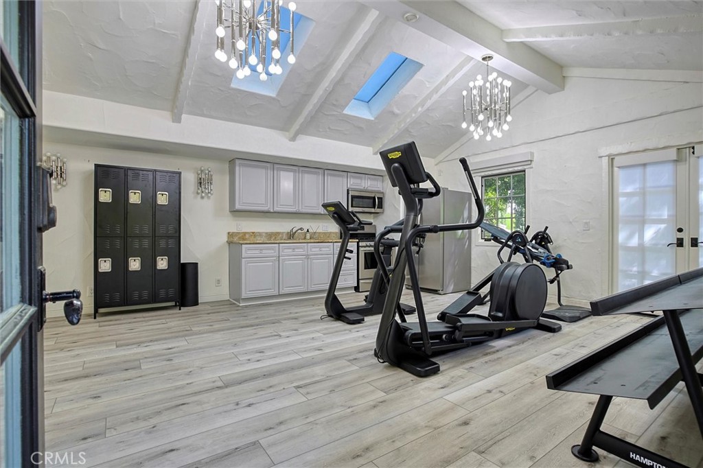 5839 Jed Smith Road Hidden Hills, CA 91302 - Photo 35 of 46 a view of a room with gym equipment