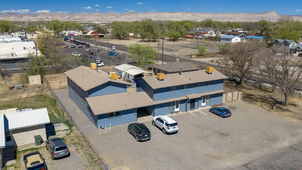 an aerial view of a house with a space