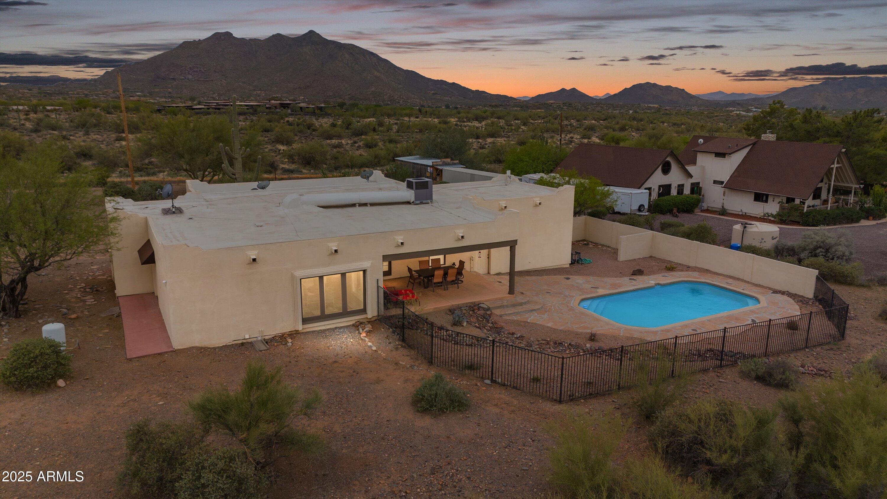 7080 East Arroyo Road Cave Creek, AZ 85331 - Photo 46 of 50 an aerial view of a house with garden