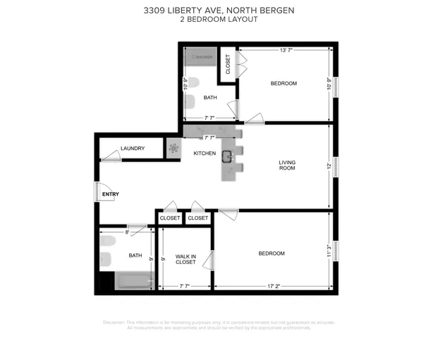 $3,250 | 3309 Liberty Avenue, Unit 312, North Bergen, NJ 07047