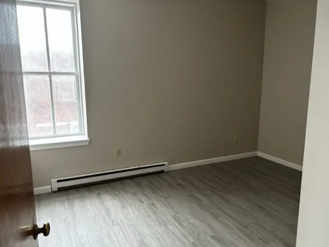 an empty room with a window