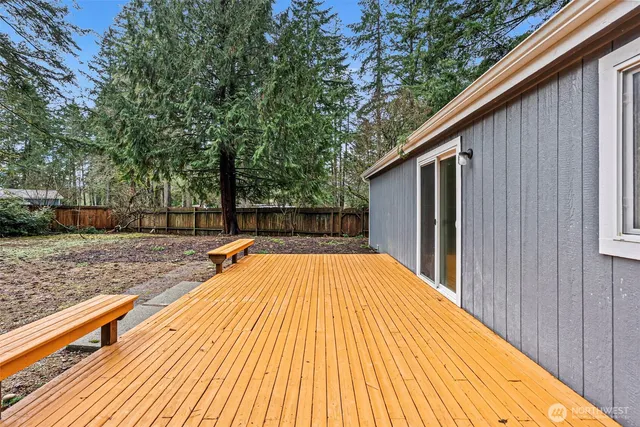 a view of backyard with small cabin