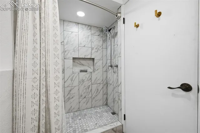 a bathroom with a shower