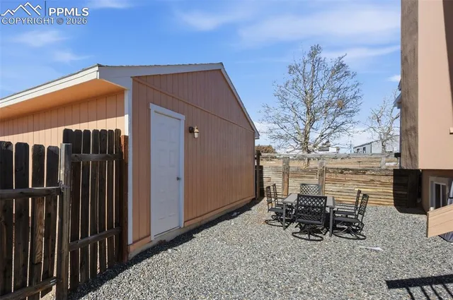 a view of outdoor space with seating area