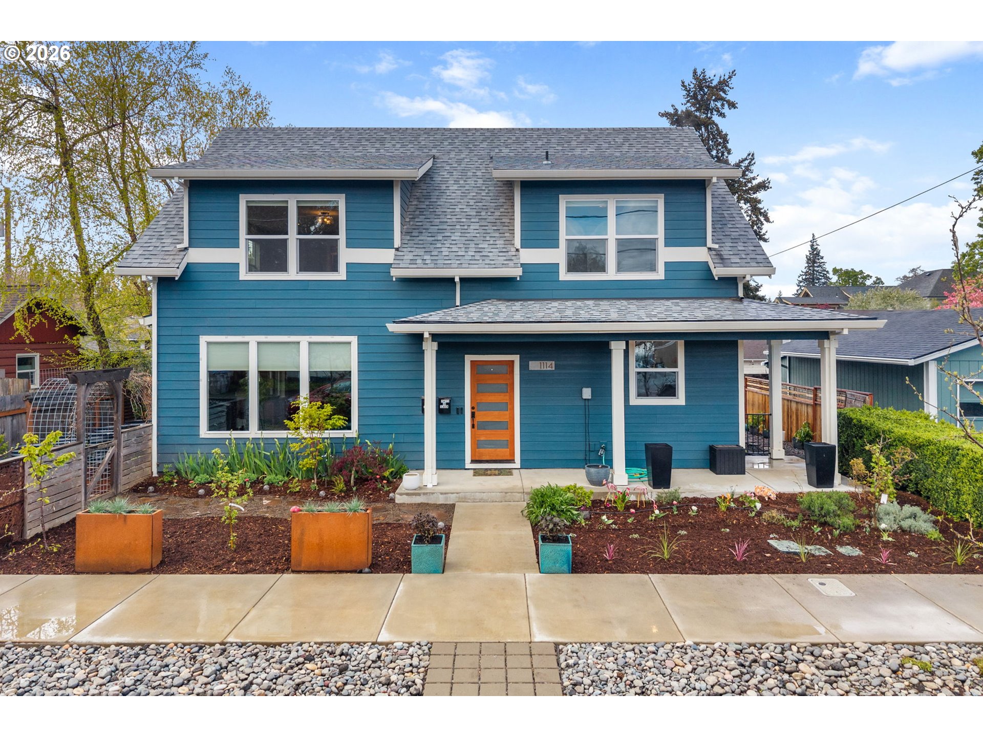 a front view of a house with a porch