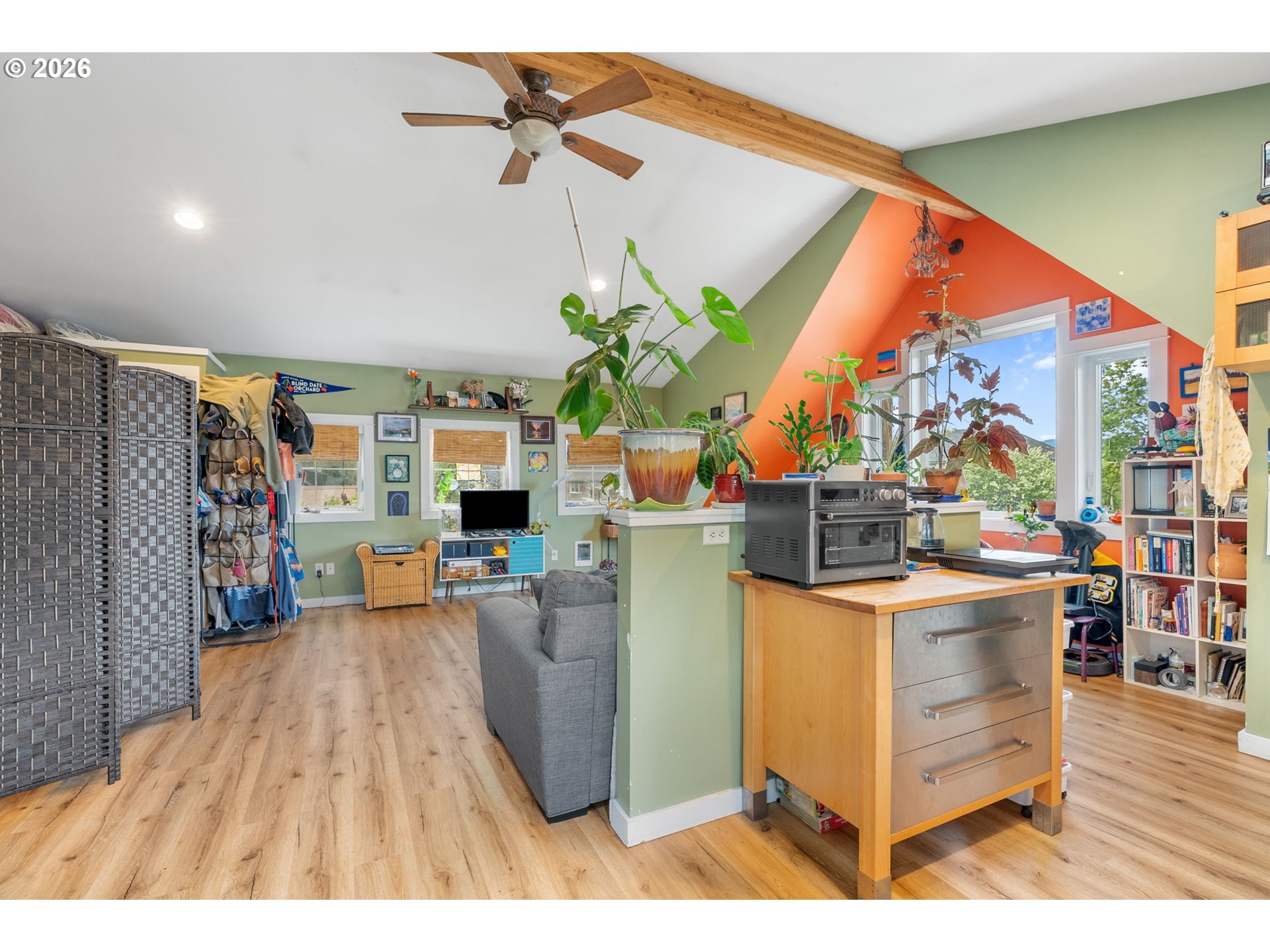 1114 9th Street Hood River, OR 97031 - Photo 43 of 48 a view of a living room and a kitchen