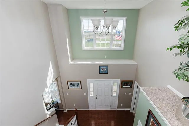 a view of an entryway with a window