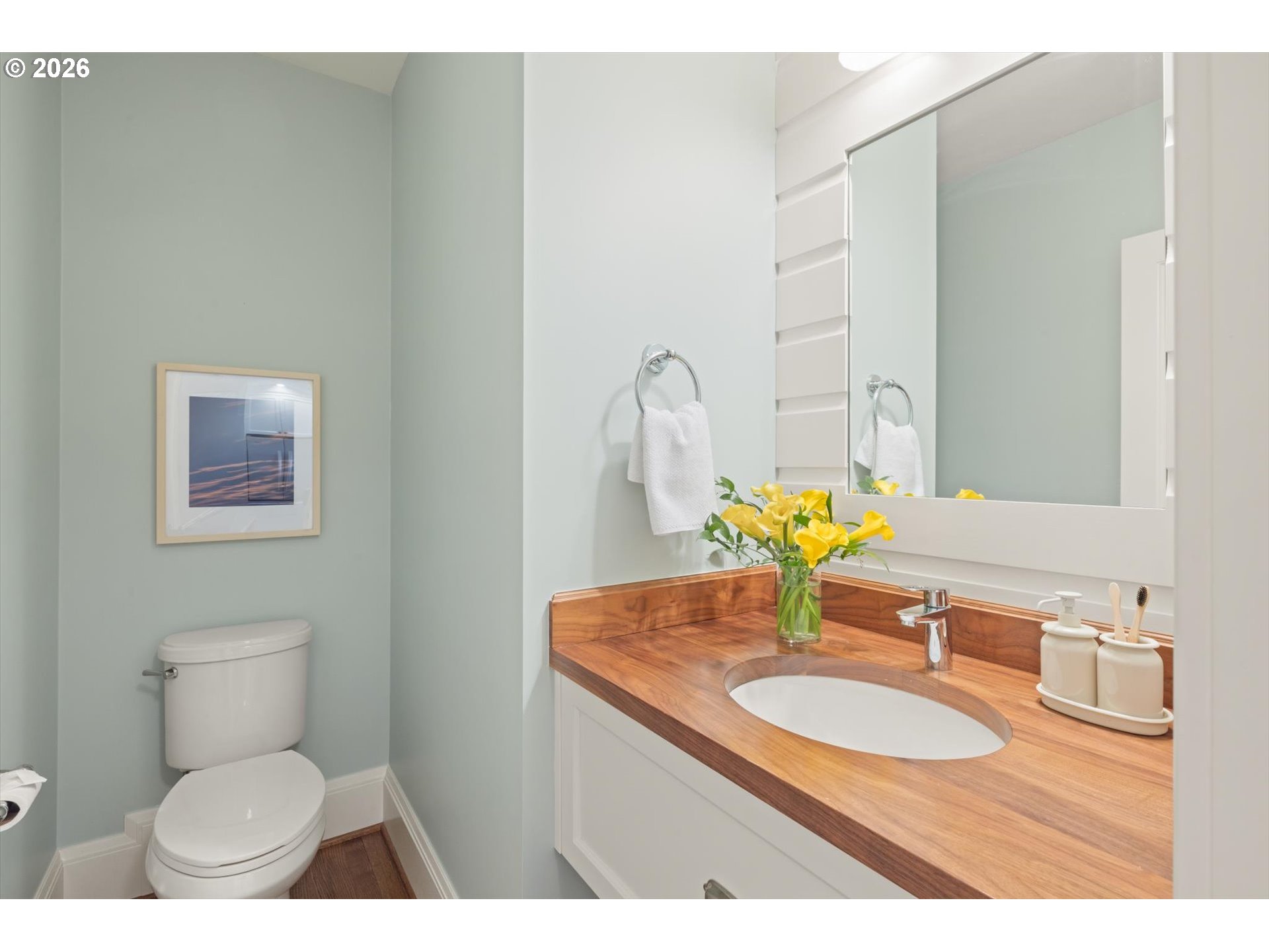 3431 Northeast Alameda Street Portland, OR 97212 - Photo 30 of 37 a bathroom with a toilet sink and mirror