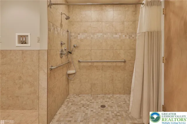 a bathroom with a shower