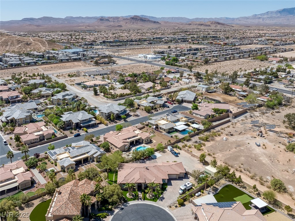 7687 West Pebble Road Las Vegas, NV 89113 - Photo 44 of 79 Aerial view featuring a mountain view and a residential view