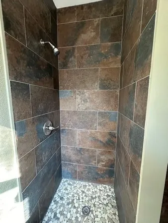 a bathroom with a shower