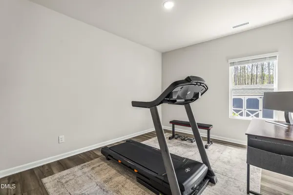 a room with gym equipment