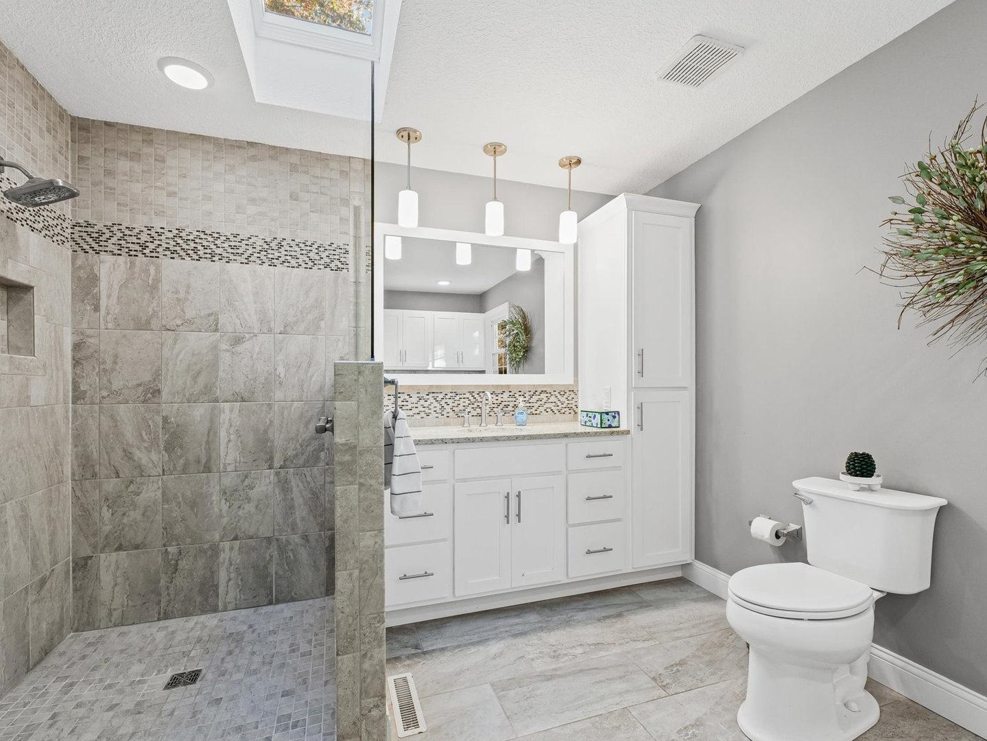 13 Prairie Acres Monticello, IL 61856 - Photo 35 of 53 a bathroom with a granite countertop sink a toilet and shower