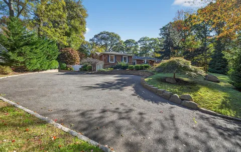 a view of a garden with a pathway
