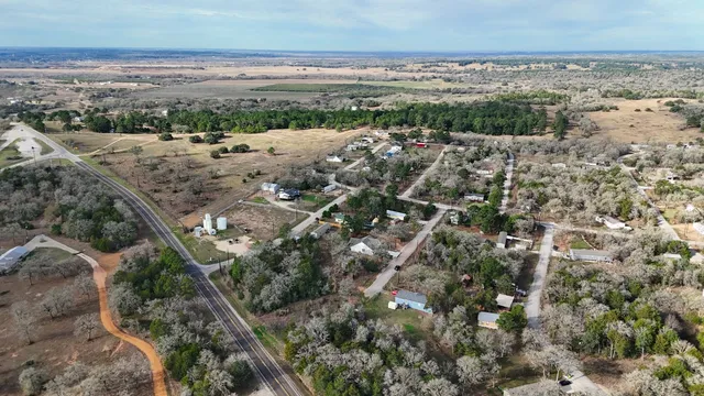 an aerial view of a house