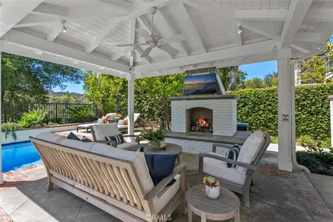 a outdoor space with furniture