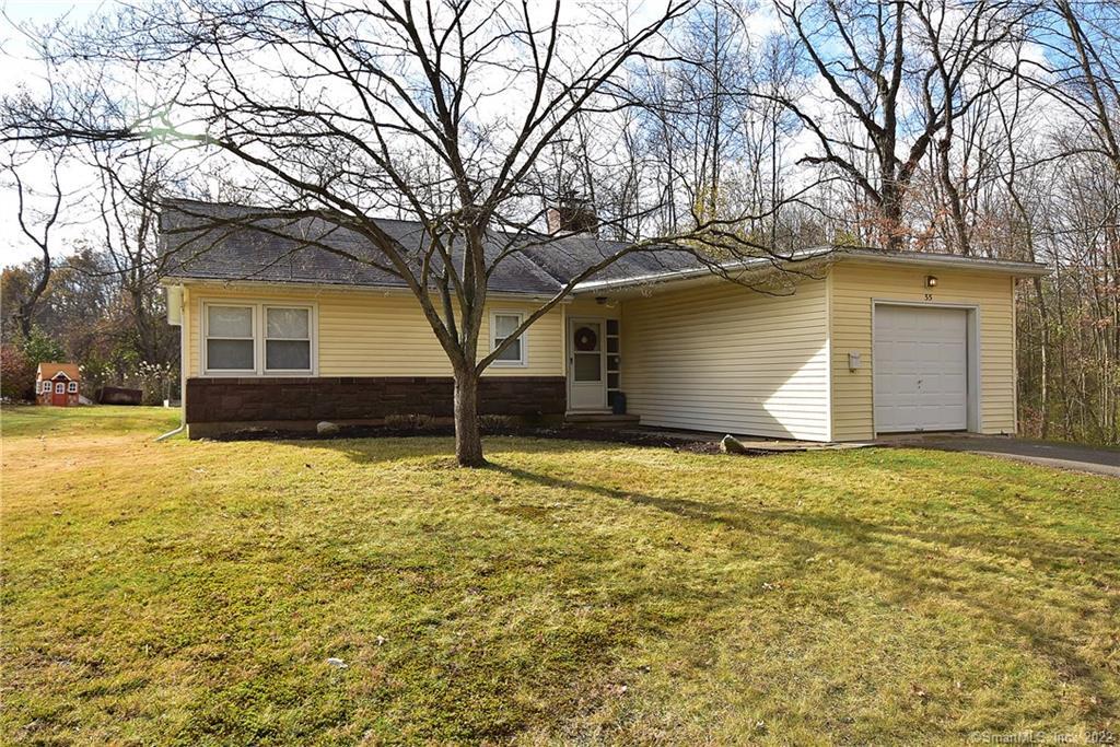 55 Gabb Road Bloomfield, CT 06002 - Photo 1 of 1 a front view of house with yard and trees around