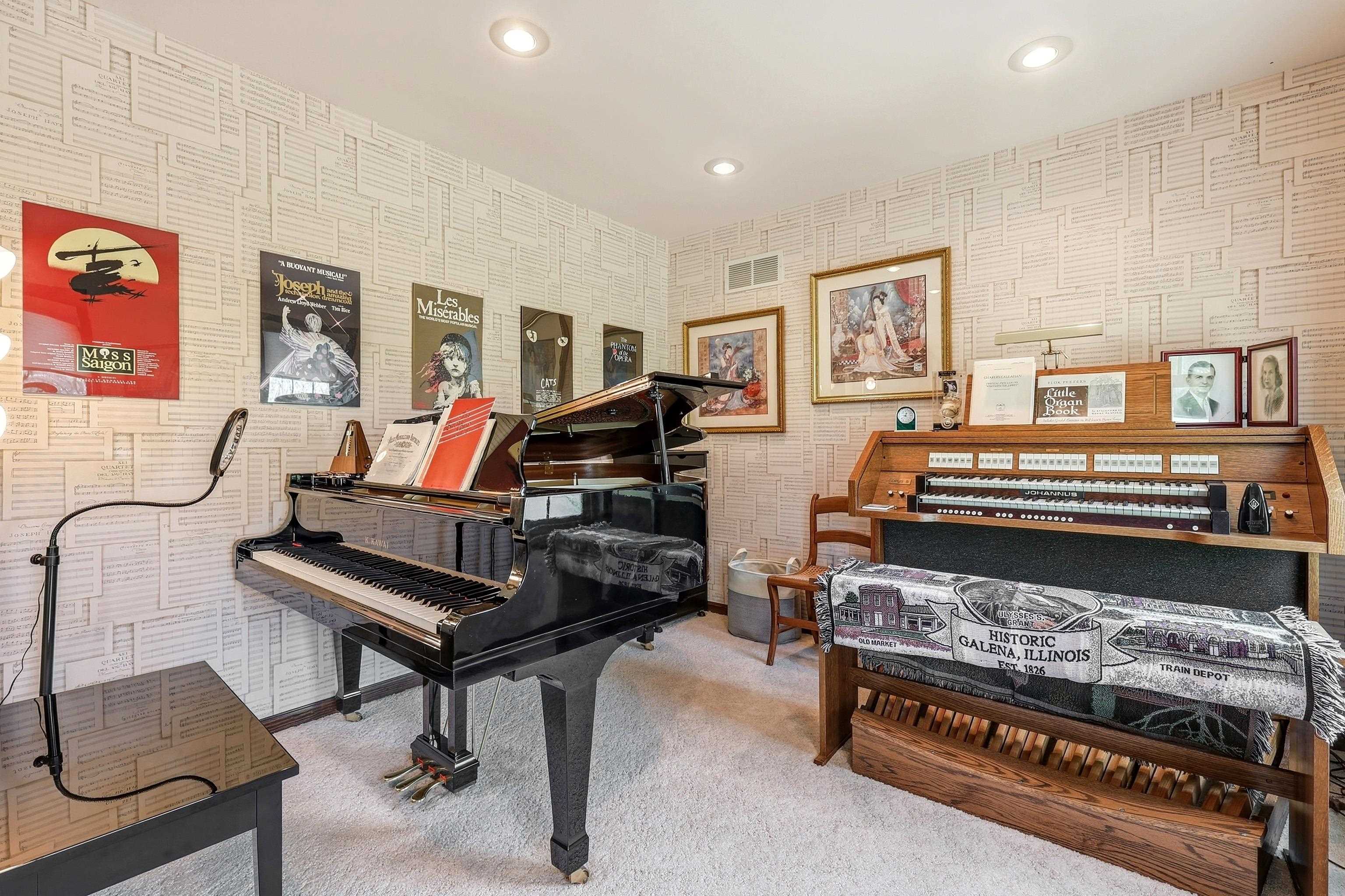 1967 East Cross Road Galena, IL 61036 - Photo 24 of 51 a living room with furniture and a piano