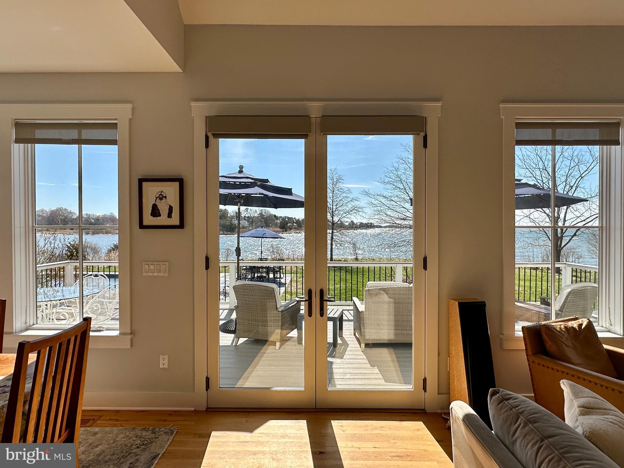 4361 Bachelors Point Road Oxford, MD 21654 - Photo 16 of 37 French Doors to Waterside Rear Deck