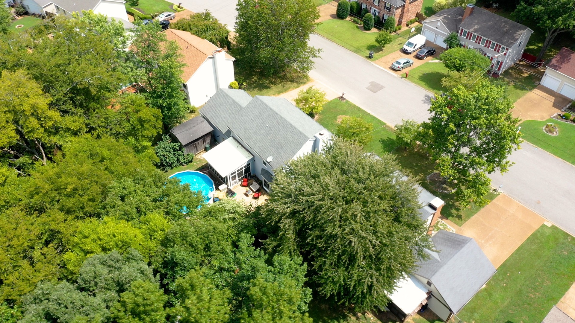 2019 Hidden Cove Road Mount Juliet, TN 37122 - Photo 26 of 29 an aerial view of a house with swimming pool and garden space