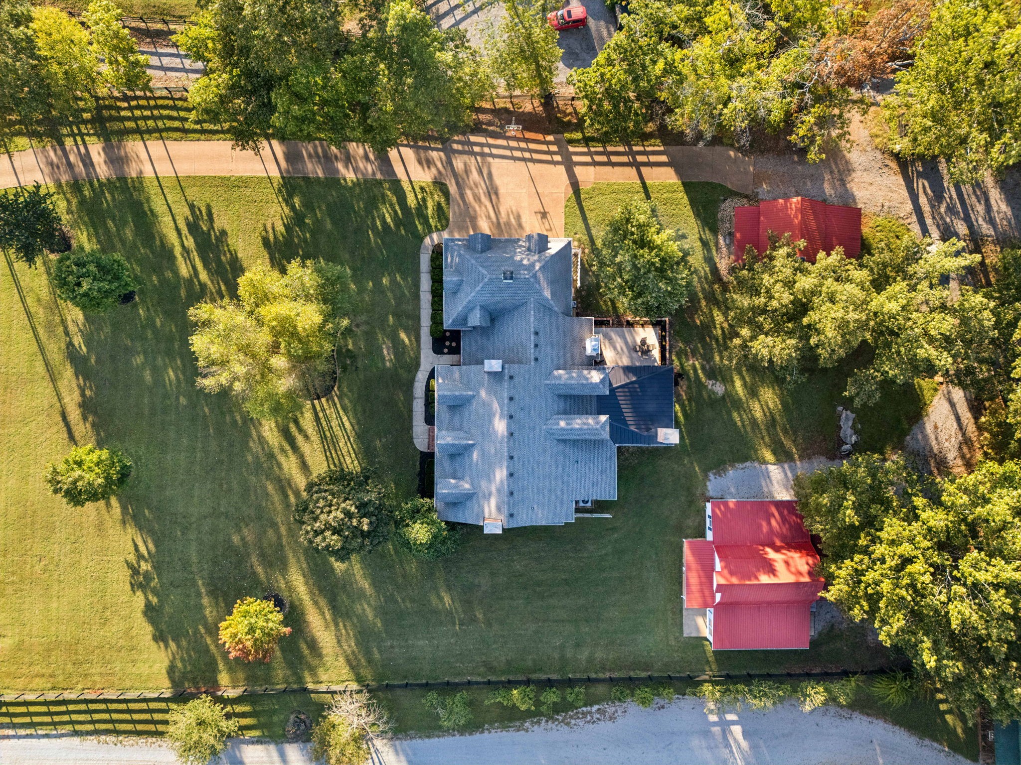 4420 Shores Road Murfreesboro, TN 37128 - Photo 71 of 89 an aerial view of a house with a garden and swimming pool