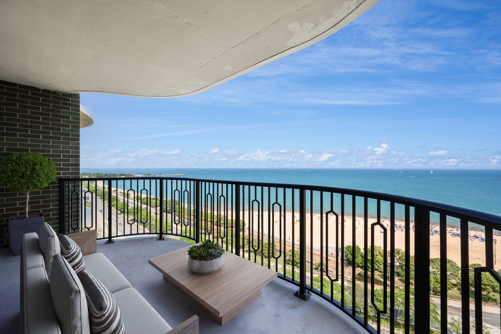 1040 North Lake Shore Drive, Unit 17D Chicago, IL 60611 - Photo 9 of 27 a view of balcony and patio