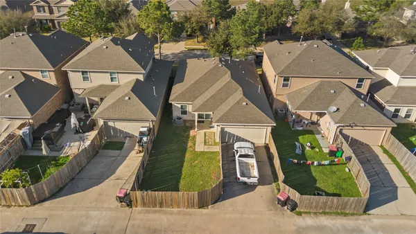 an aerial view of a house