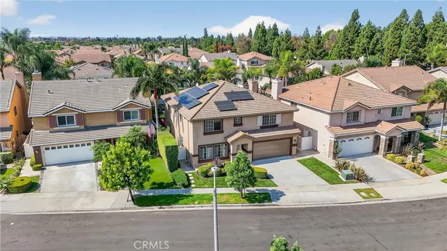 an aerial view of a house