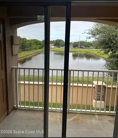 a view of a glass door