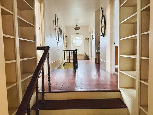 a view of a red door of the house