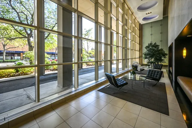 a living room with a large window
