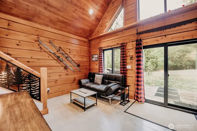 a living room with furniture