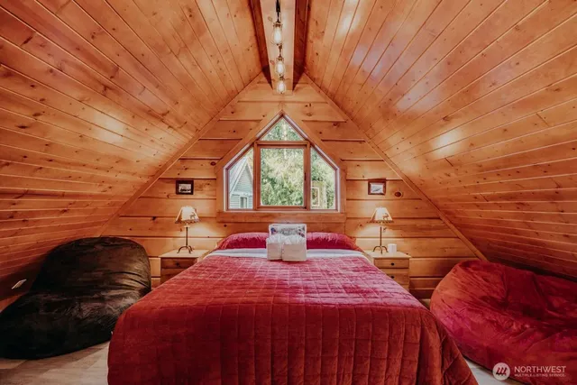 a view of balcony with wooden floor