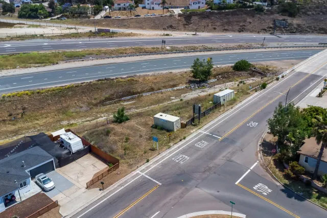 a view of a lake with a city