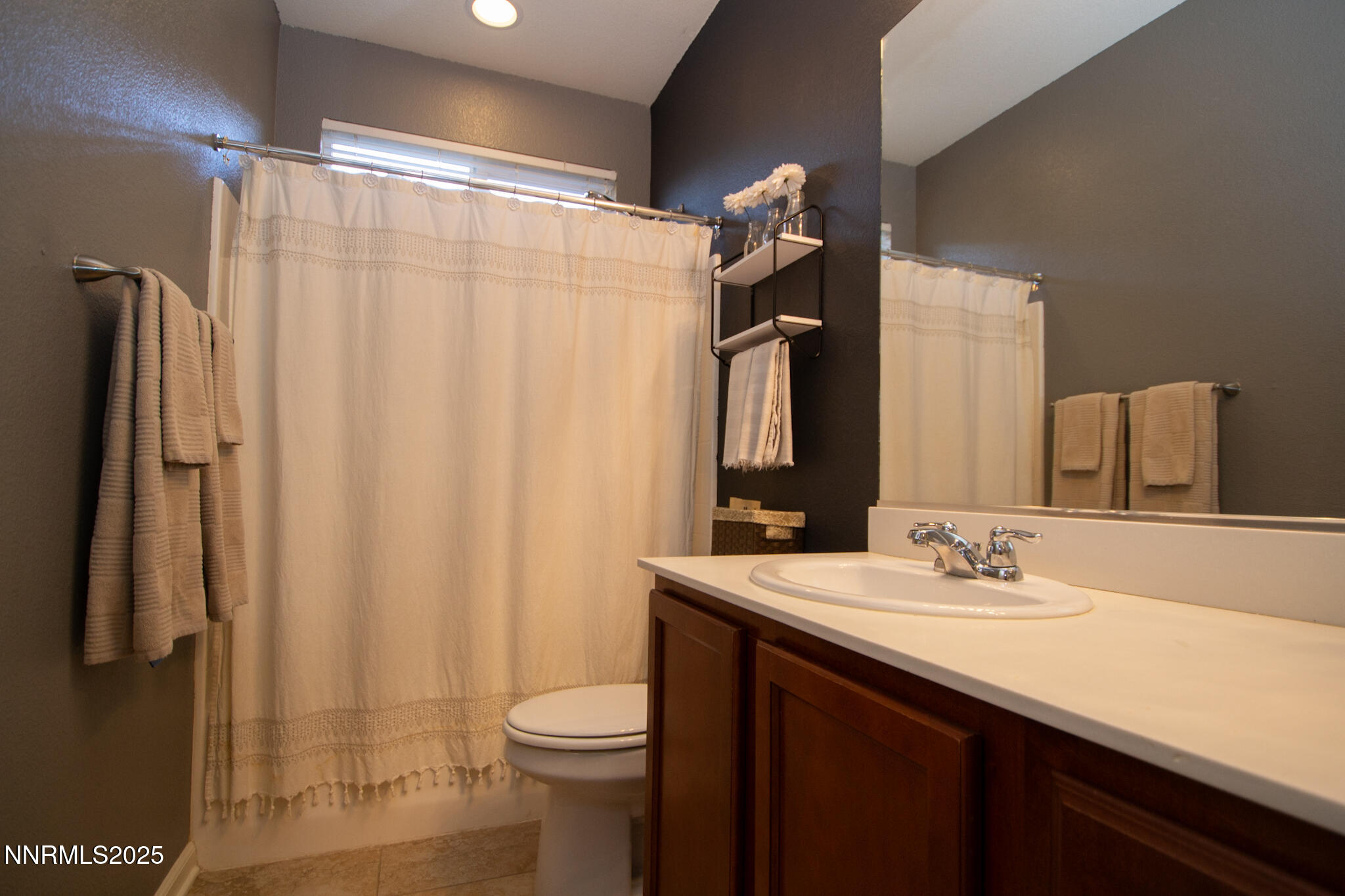 1056 Crown View Drive Reno, NV 89523 - Photo 20 of 27 a bathroom with a sink a toilet and shower curtain