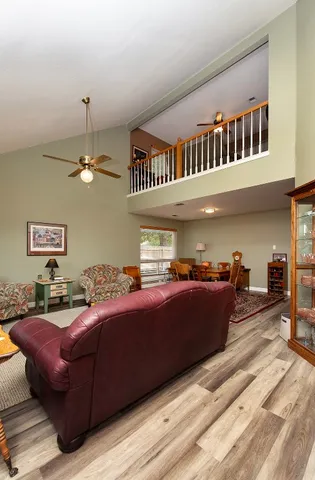 a living room with furniture