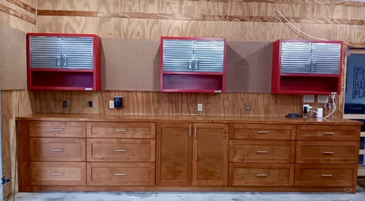 19973 Peel Road Montgomery, TX 77356 - Photo 31 of 31 Custom wooden cabinets, drawers, a nd workbench in your oversized three-car garage.