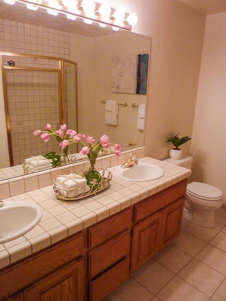 17080 Copper Hill Drive Morgan Hill, CA 95037 - Photo 30 of 38 a bathroom with a granite countertop sink a toilet and mirror